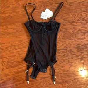 $1.4k NWT La Perla sheer bodysuit with garters 34b